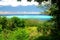 Raiatea lagoon view from the hill. French Polynesia