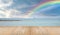 raibow on sky over sea background