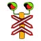 Rail crossing signal icon, icon cartoon