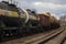 Rail fuel tank transport by rail in freight trains