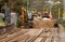 Rail line upgrades in Middle Park Melbourne-working on tracks and crossover bridge