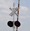 Rail road sign with lights and closing bar