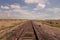 Rail road tracks in the desert