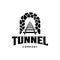Rail with tunnel logo design template
