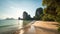 Railay West Beach Thailand on a sunny day - made with Generative AI tools