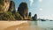 Railay West Beach Thailand at sunset - made with Generative AI tools