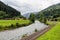 Railroad along the river Mur, Austria