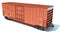 Railroad Box Car 3D rendering on white background