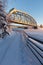 Railroad bridge on a cold December day