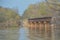 A Railroad bridge over Lake Dardanelle reservoir on the Arkansas River in Clarksville, Arkansas