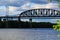 Railroad and car bridges over Hudson River at Schodack State Park