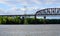 Railroad and car bridges over Hudson River at Schodack State Park