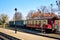 Railroad cars of the narrow-gauge railway at a train station in Wernigerode. Brockenbahn in the Harz Mountains. Saxony-Anhalt,