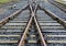 Railroad crossing on the gravel