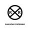 railroad crossing icon. Element of railway signs for mobile concept and web apps. Detailed railroad crossing icon can be used for