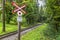 Railroad crossway in the countryside