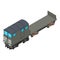 Railroad flatcar icon, isometric style