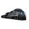 Railroad Locomotive with Hopper Cars on white. 3D illustration