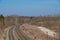 Railroad near town of Glumsoe in Denmark