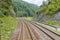 Railroad passing through mountains
