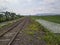 Railroad railroad passing Pening lake  in Ambarawa his condition is still very decent for the tourist train