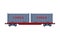 Railroad Shipping Container, Rail Freight Transport Flat Style Vector Illustration on White Background