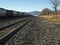 Railroad siding in a desert town