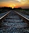 Railroad at Sunset