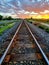 Railroad Sunset On Western slope