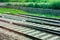 A railroad switch ( AE ) or turnout points on the tracks. Northern Indian Railways. India