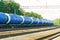 Railroad tank car with olil