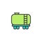 Railroad tank wagon filled outline icon