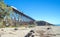 Railroad track bridge at Gaviota Beach on the central coast of California USA