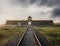 Railroad Track and the Gate of Death - Entrance of Auschwitz II - Birkenau, former Nazi Concentration and Extermination Camp