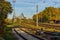 Railroad track points in Riga, Latvia