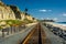 Railroad tracks along the beach