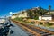 Railroad tracks along the beach in San Clemente, California.