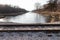 Railroad Tracks along the Canal in Suburban Lemont Illinois