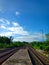 Railroad tracks and beautiful sky views