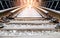 Railroad tracks on the bridge over the River Kwai in thailand.