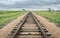 Railroad tracks in Colorado prairie