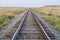 Railroad tracks in Colorado prairie