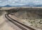 Railroad tracks through the desert