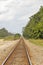 Railroad tracks extending miles in the distance