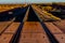 Railroad Tracks Heading North into New Mexico Desert.