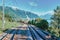 Railroad tracks near Montreux Switzerland