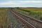 Railroad tracks on the prairie