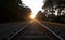 Railroad tracks at sunrise in Virginia