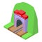 Railroad tunnel icon, isometric style