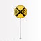 Railroad vector crossing traffic sign isolated on transparent background.